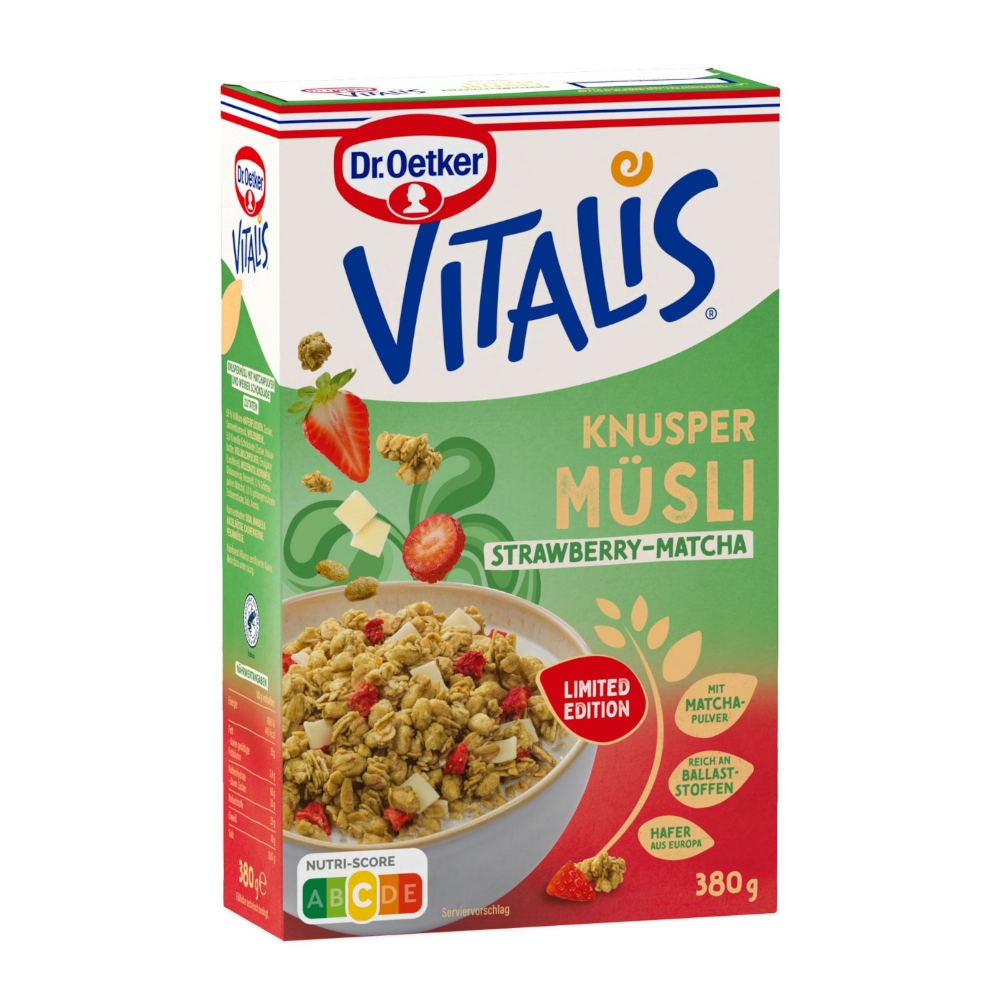Dr. Oetker Vitalis Crunchy Muesli Strawberry-Matcha 380g / 13.4oz