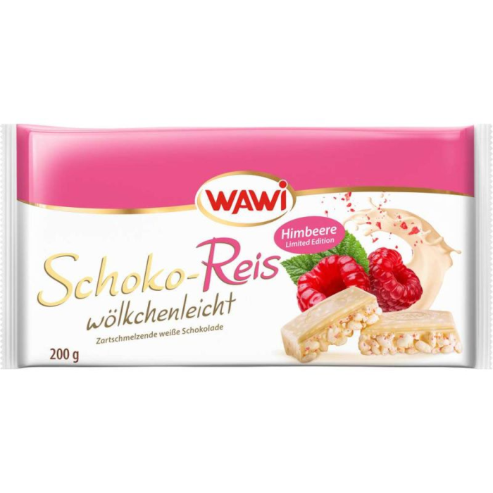 Wawi Chocolate Puffed Rice Cloud-Light White Raspberry Chocolate 200g
