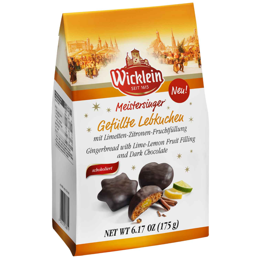 Wicklein Meistersinger Filled Gingerbread Lime-Lemon 175g / 6.17oz