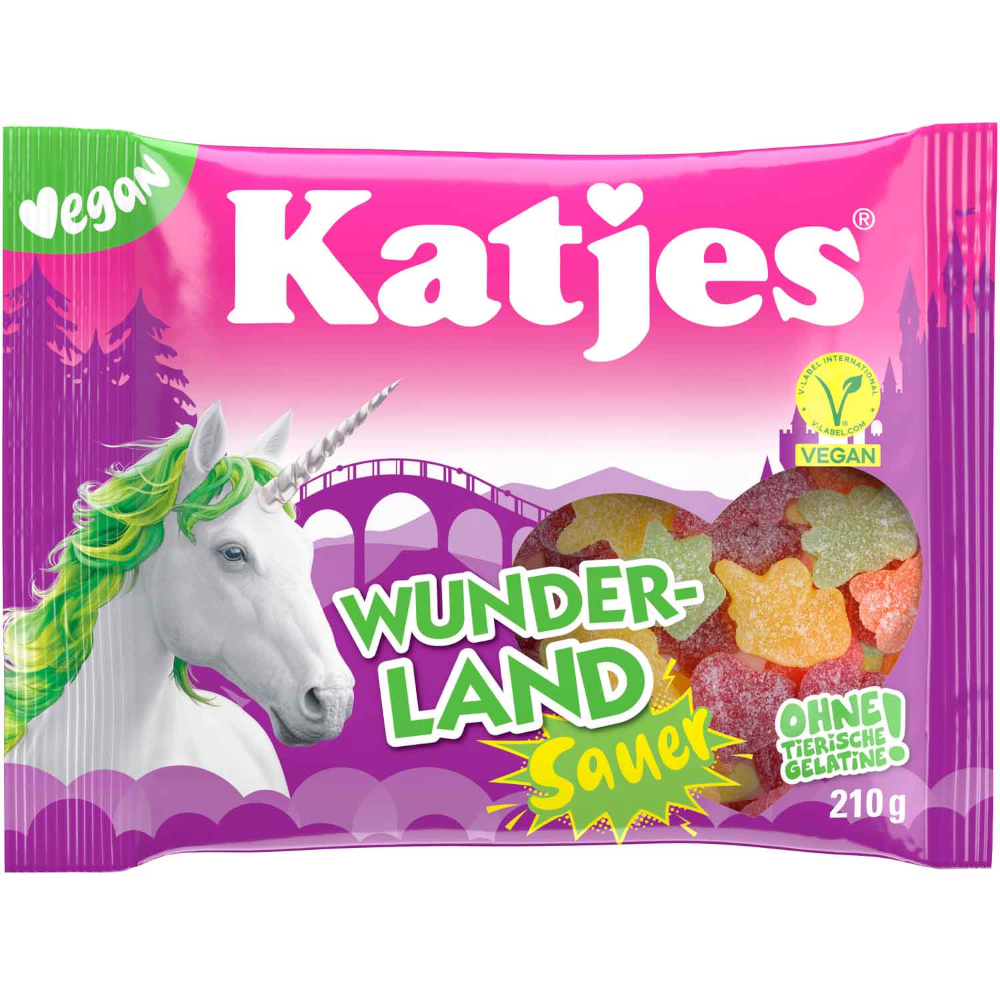 Katjes wonderland sour vegan fruit gum 175g