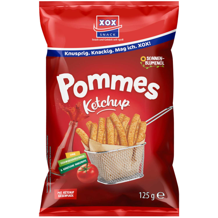 XOX French fries ketchup potato snack vegetarian 125g / 4.4oz