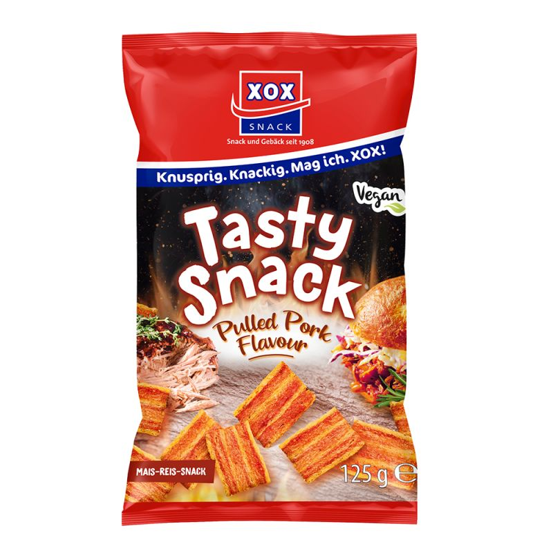 XOX Tasty Snack mit Pulled Pork Flavour, vegan 125g / 4.41oz