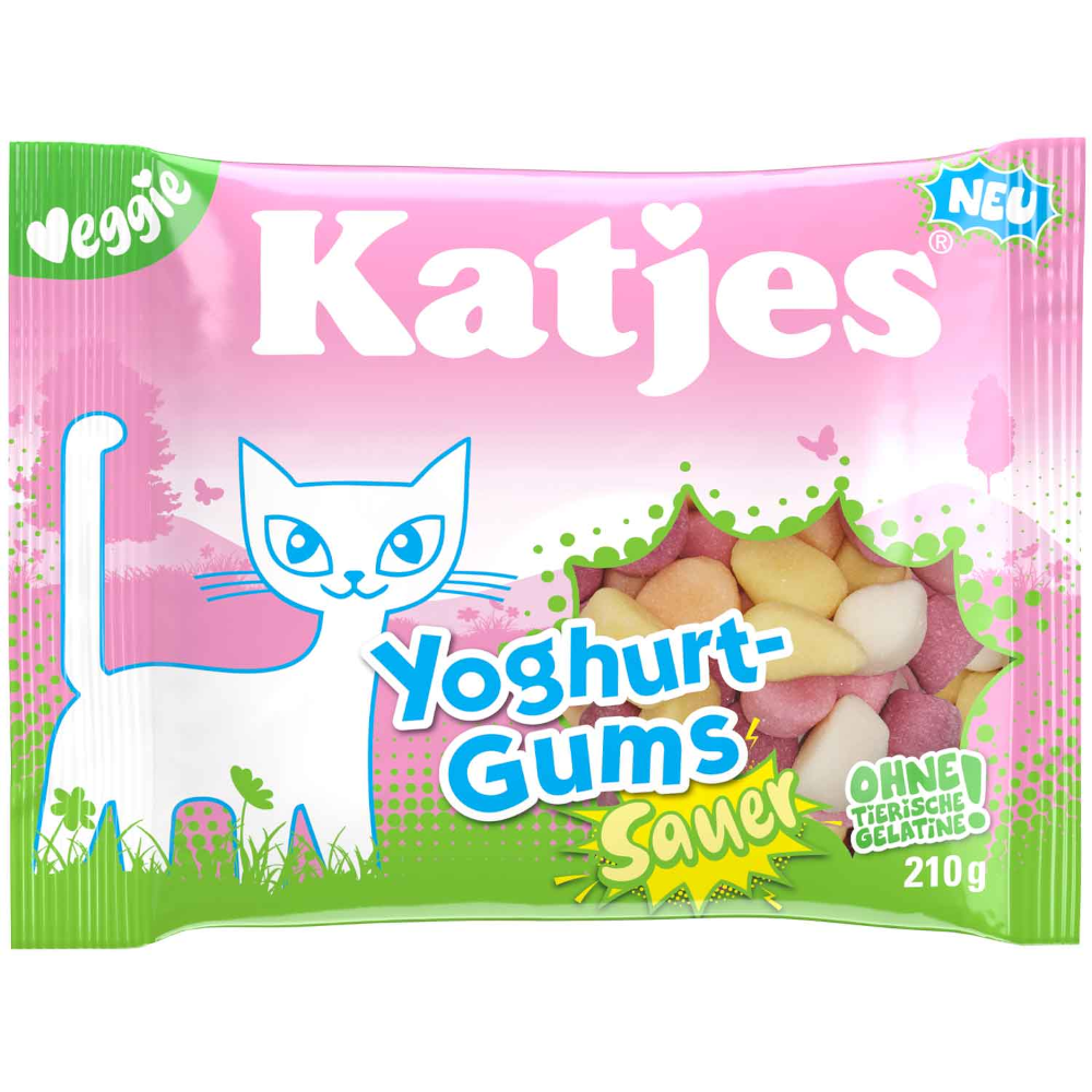 Katjes Yogurt Gums Sour Vegetarian Fruit Gums 210g
