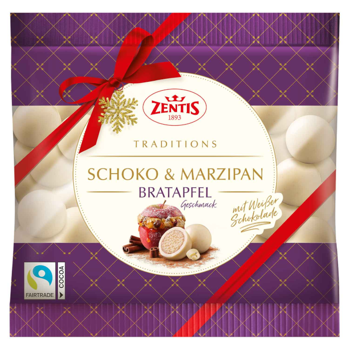 Zentis Chocolate & Marzipan Balls Baked Apple Flavor 90g / 3.17oz