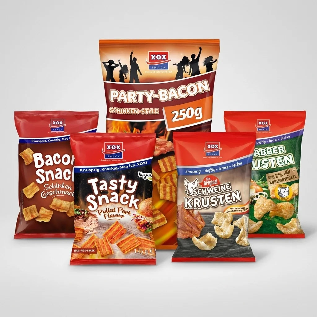 XOX herzhaftes Knabberpaket - 5 köstliche Snacks mit 10% Rabatt