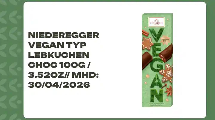 Niederegger Vegan Typ Lebkuchen Choc 100g / 3.52oz// MHD: 30/04/2026 by@Outfy