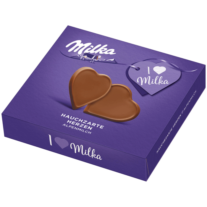 Milka I Love Milka Gossamer Hearts Alpine Milk Chocolate