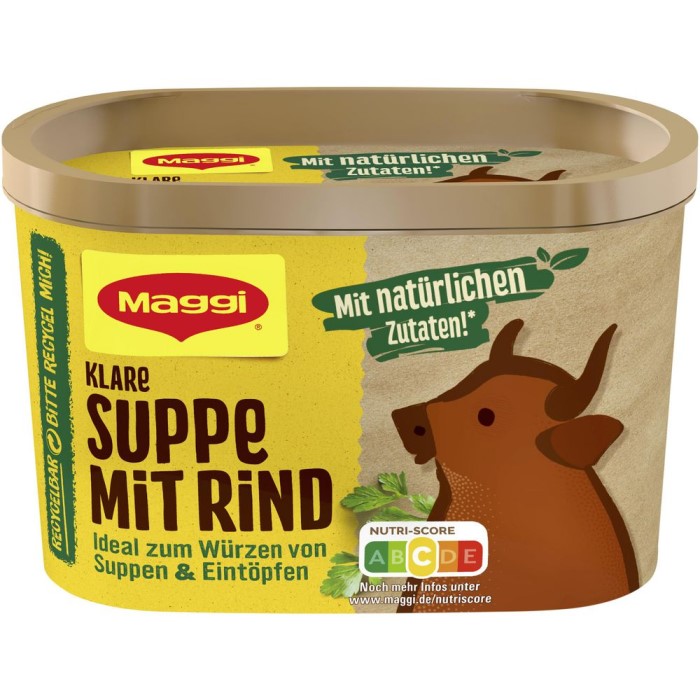 Maggi Klare Suppe mit Rind in der Vorratsdose ergibt 16 Liter