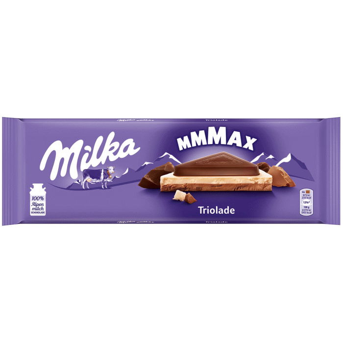 Milka Mmmax Triolade with 3 varieties of alpine milk chocolate