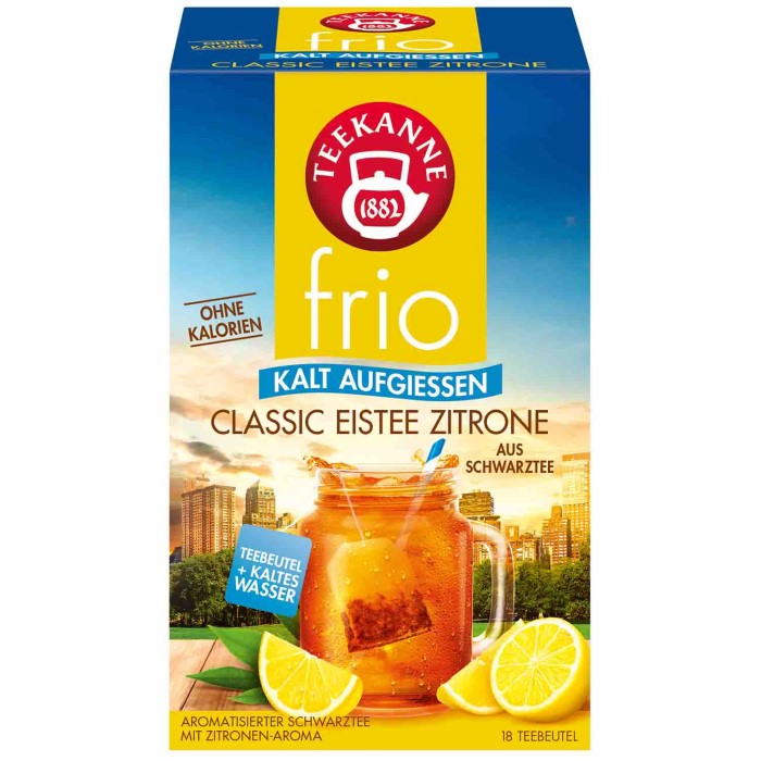 Teekanne frio Classic Eistee Zitrone Tee zum kalt aufgießen 18 Teebeutel