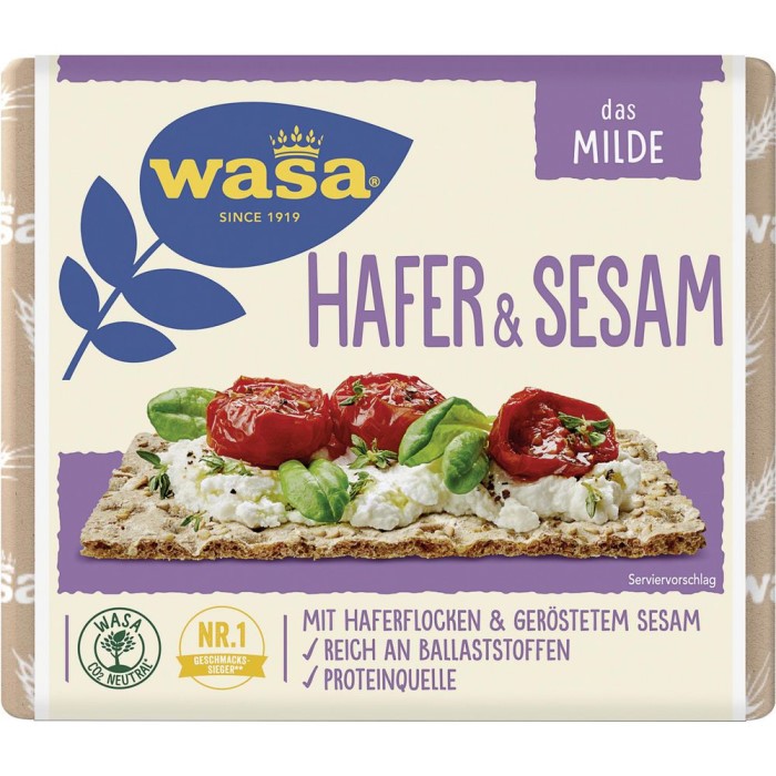Wasa Knäckebrot das Milde, Hafer & Sesam 230g / 8.11oz